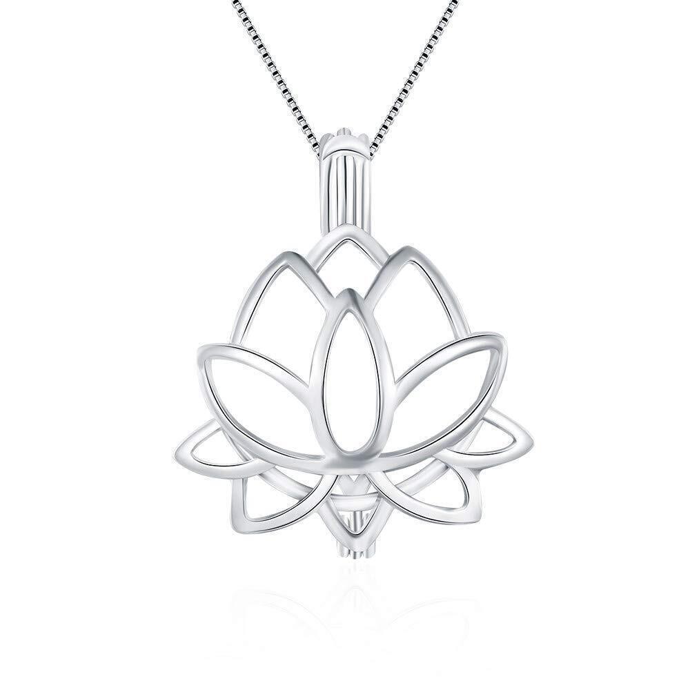 8734 Lotus Big Edison Cage Pendants for Pearl Jewelry Making Sterling